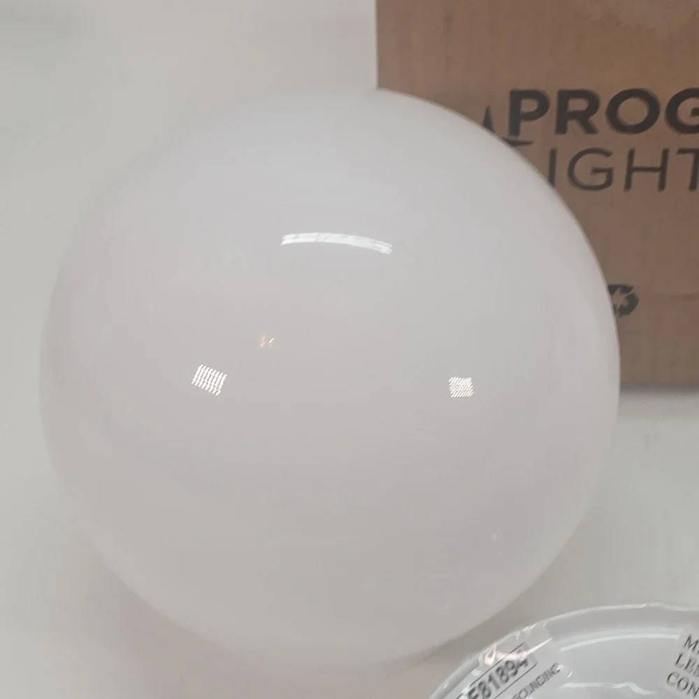 Progress Lighting P3605-30 White 1-Light Flush Mount with White Glass